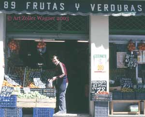 Fruit &amp; vegetable shop, Moratalaz, Madrid March 1984