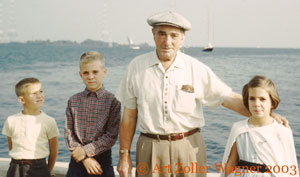 Hap, Art, grandpop (Emilio), & Joyce, Naval Academy, Annapolis, MD, October 7, 1960